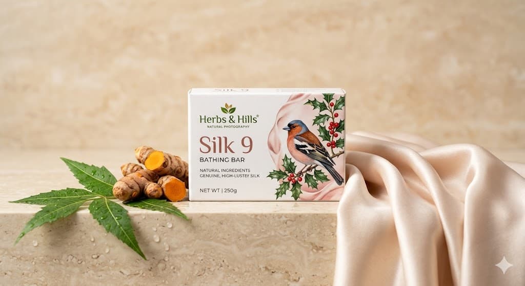 Herbs & Hills Silk9 Velvety Smooth Bathing Bar - Organic Ayurvedic Skincare | Pureable